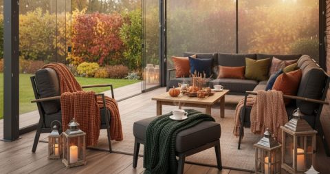 idee per arredare balcone in autunno
